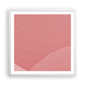 Pôster em moldura branca - Composição orgânica em rosa - 60x60 cm