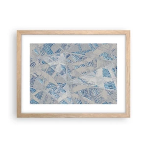 Pôster com moldura de carvalho claro - Em um labirinto azul e cinza - 40x30 cm