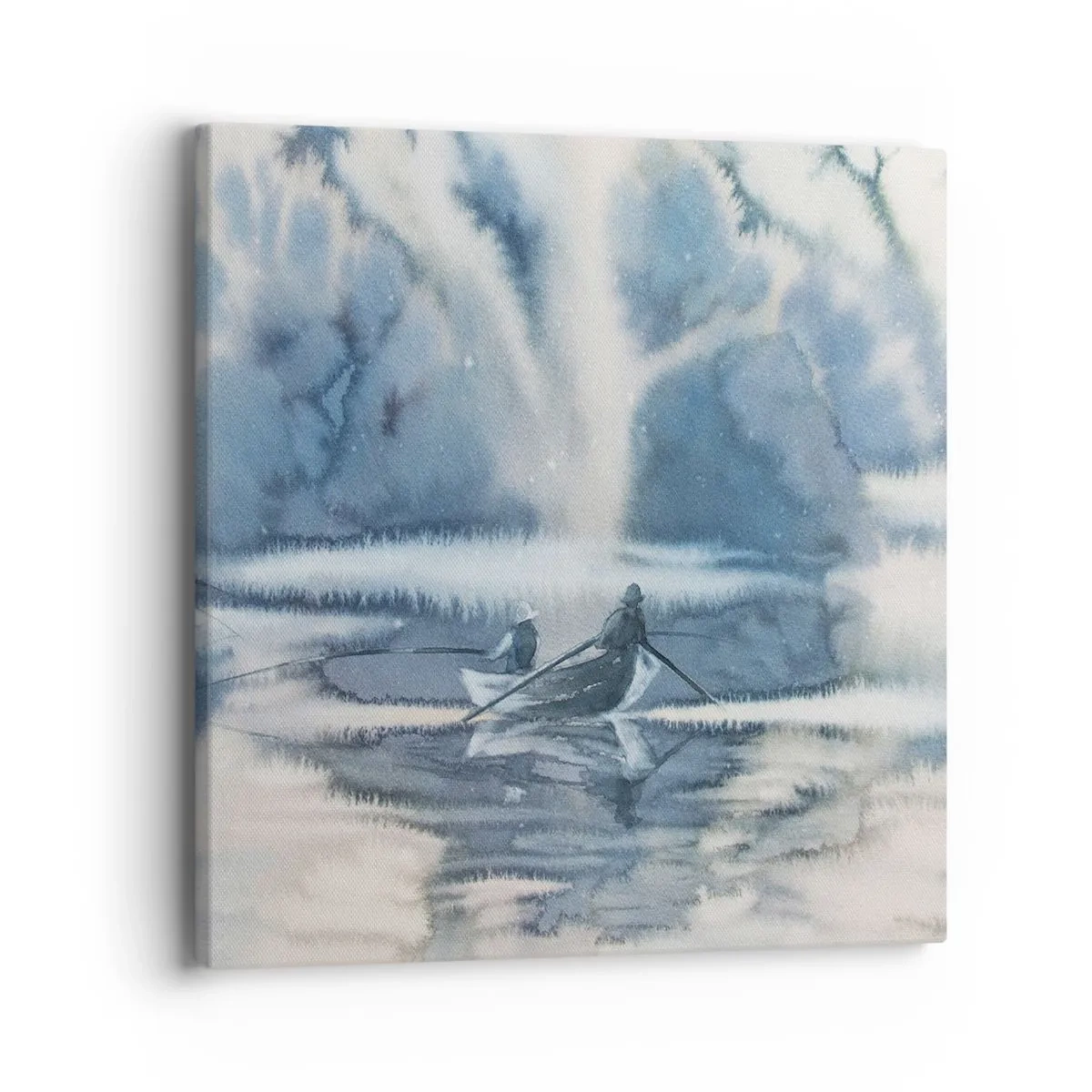 Quadro em tela - Pescadores no seu paraíso - 40x40 cm