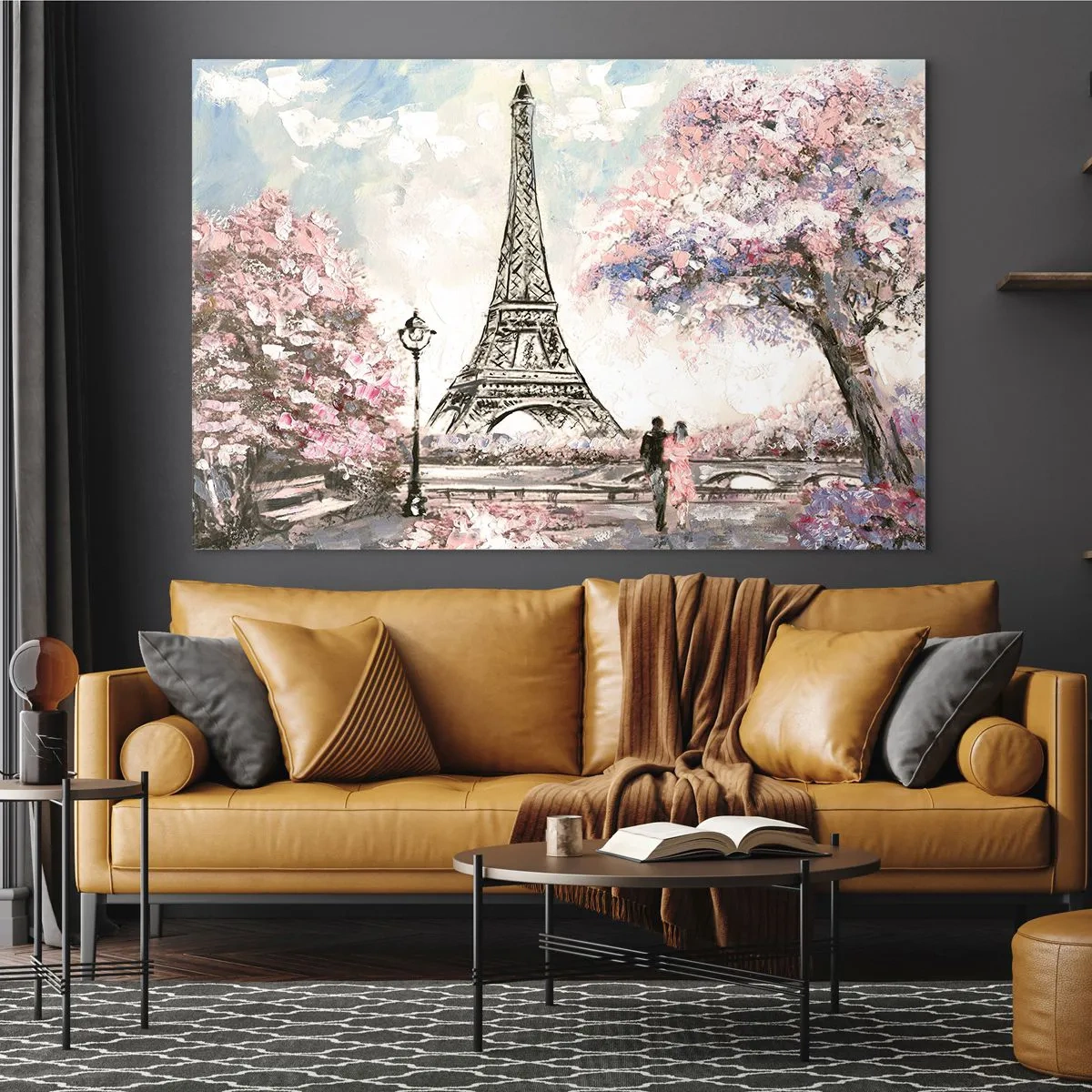 Quadro em vidro - Caminhada de abril por Paris - 120x80 cm