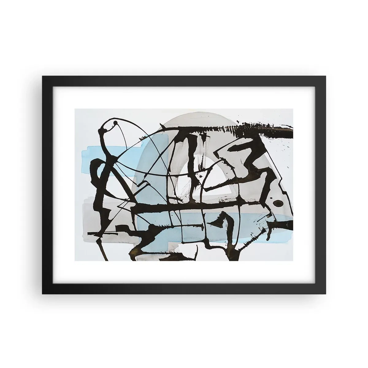 Pôster com moldura preta - Azul mesmo assim - 40x30 cm