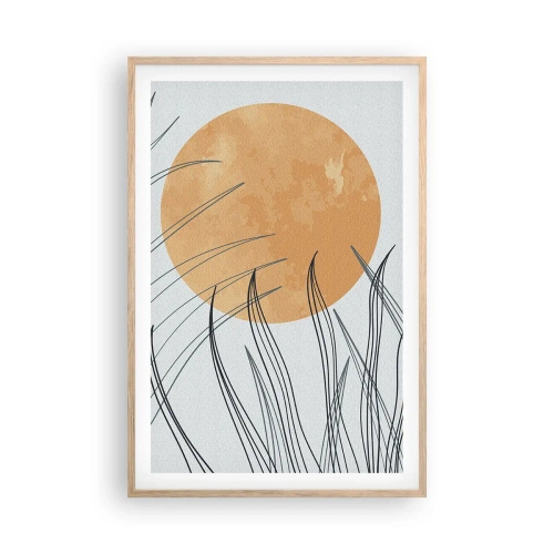 Pôster com moldura de carvalho claro - Sempre em direção ao sol - 61x91 cm
