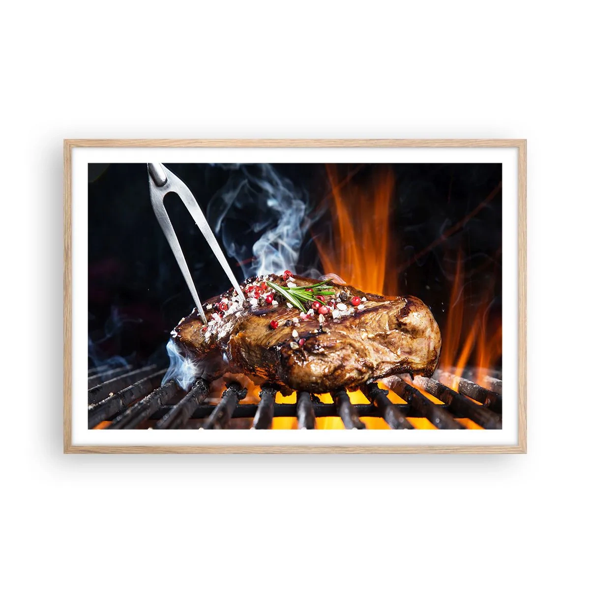 Pôster com moldura de carvalho claro - Suculenta e de bom cheiro - 91x61 cm