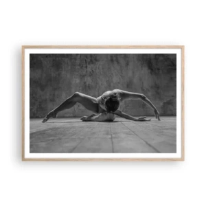 Pôster com moldura de carvalho claro - Simetria encontrada - 100x70 cm