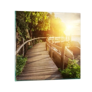 Quadro em vidro - Mais uma curva, mais milagres - 70x70 cm