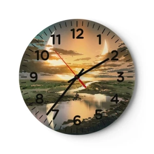 Relógio de parede - Relógio em vidro - Algures numa galáxia muito, muito distante - 40x40 cm