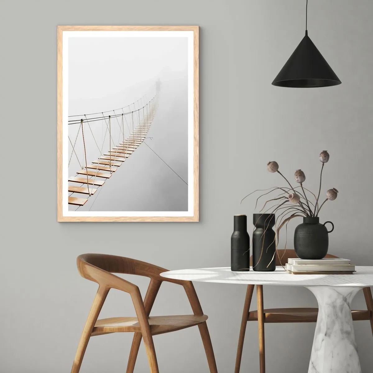 Pôster com moldura de carvalho claro - Para onde levará? - 61x91 cm