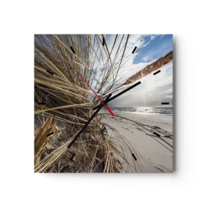Relógio de parede - Relógio em vidro - Reunião dos rlementos da natureza - 30x30 cm