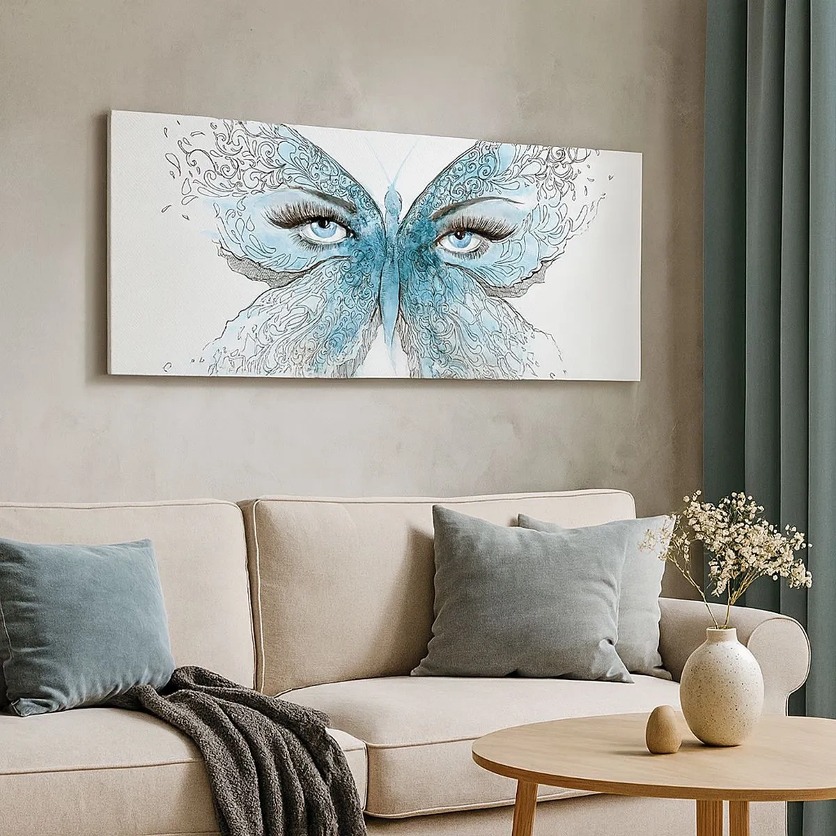 Quadro em tela - Borboleta eros - 100x40 cm