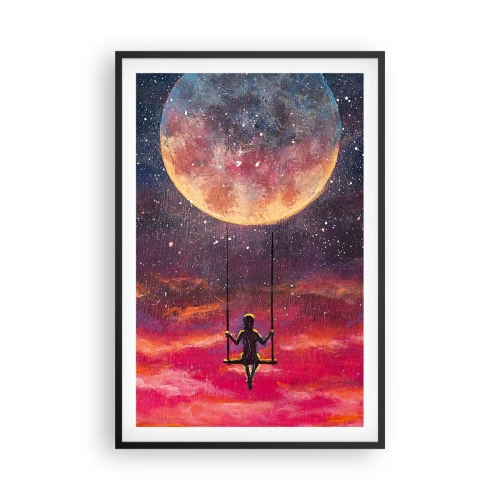 Pôster com moldura preta - Balanço nas nuvens - 61x91 cm