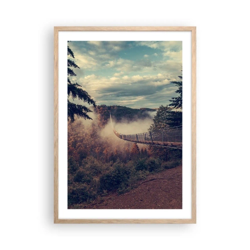 Pôster com moldura de carvalho claro - Na floresta de outono - 50x70 cm