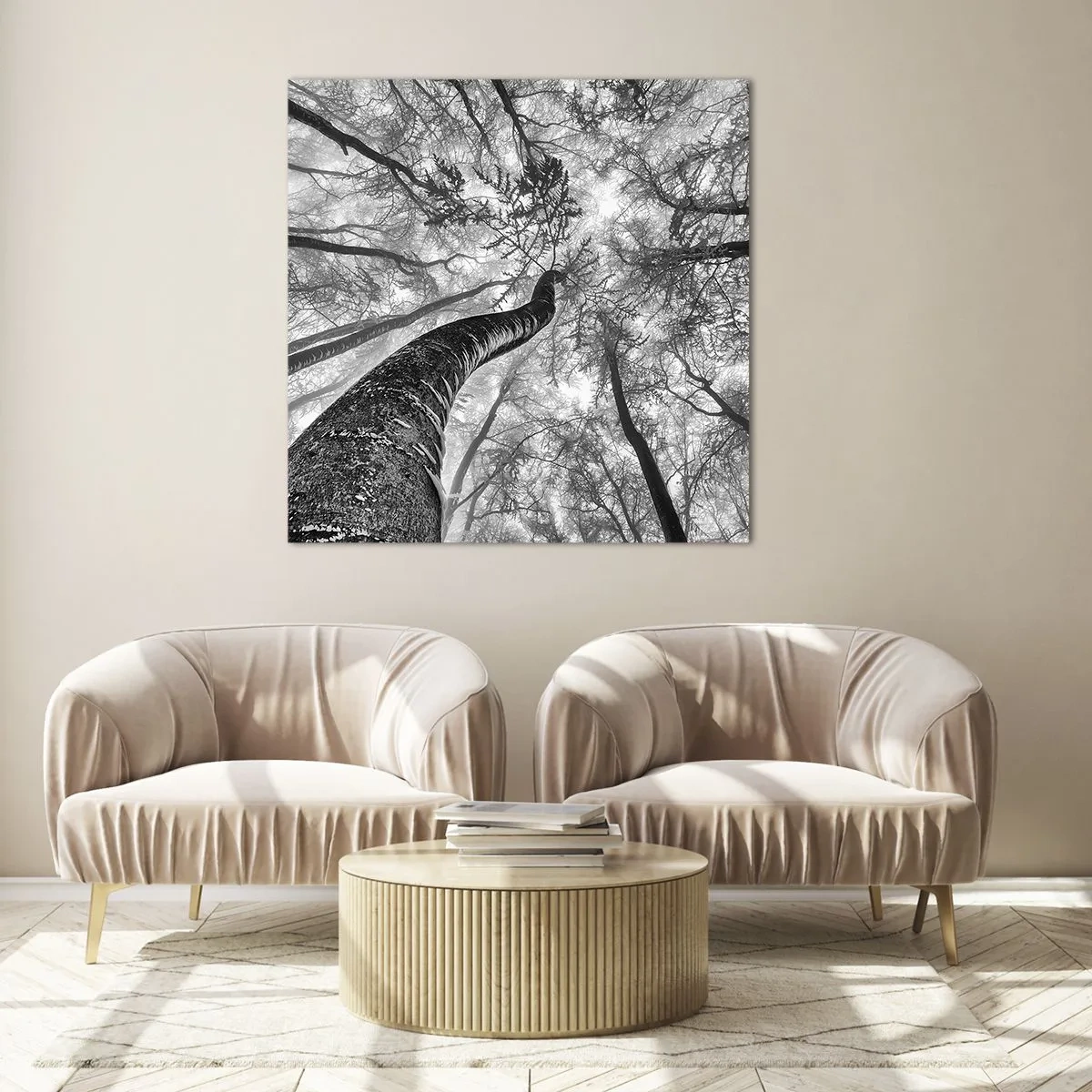 Quadro em vidro - Corrida até a luz - 70x70 cm