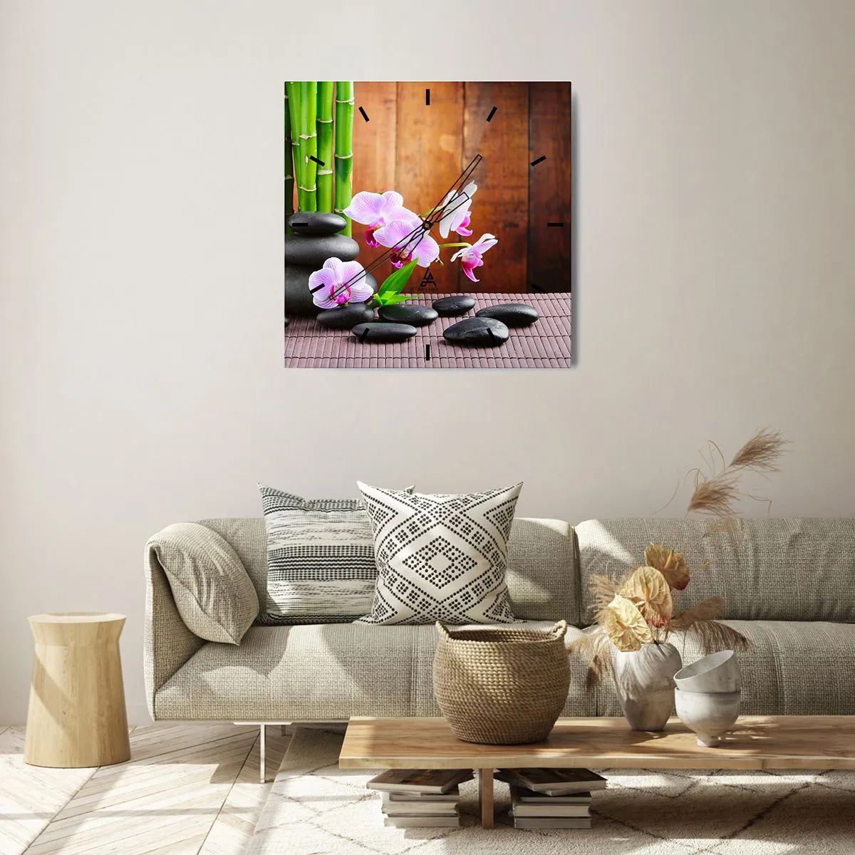 Relógio de parede - Relógio em vidro - Experimente os prazeres do Oriente - 30x30 cm