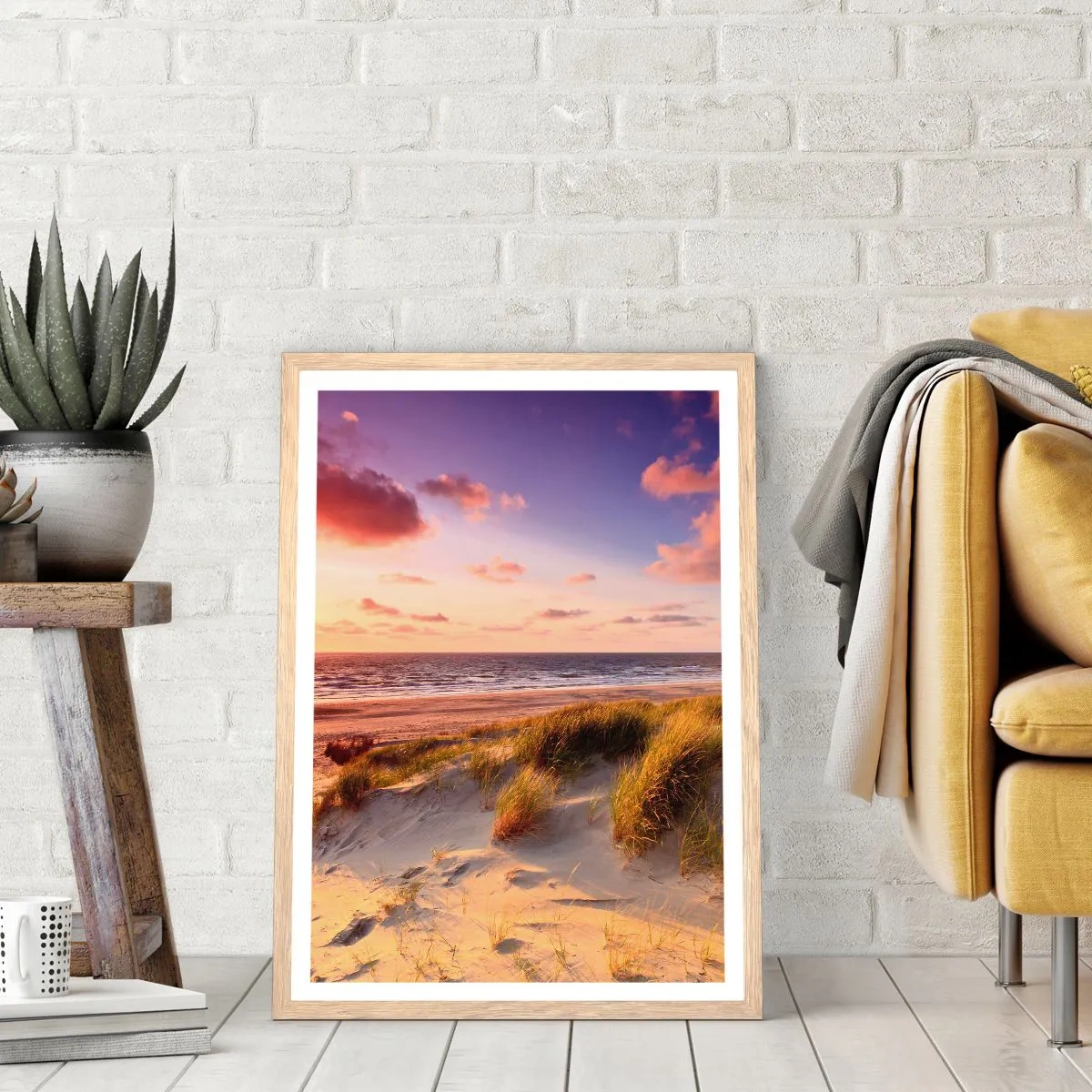 Pôster com moldura de carvalho claro - Ar com cheiro de verão - 70x100 cm