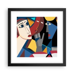Pôster com moldura preta - Uma conversa entre cubistas - 30x30 cm