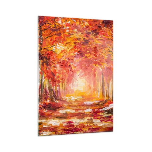 Quadro em vidro - Floresta de cobre - 50x70 cm