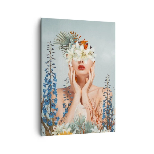 Quadro em tela - Mulher – flor - 50x70 cm