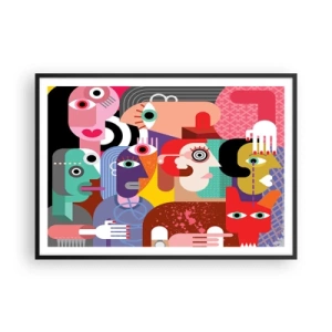 Pôster com moldura preta - Viemos da parte do Sr. Picasso - 100x70 cm