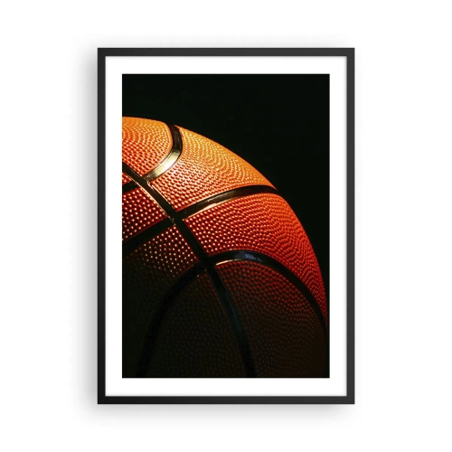 Pôster com moldura preta - Close-up de uma bola de basquete em destaque - 50x70cm - Linda como um planeta - Decoração de parede moderna para a sala de estar e quarto ARTTOR