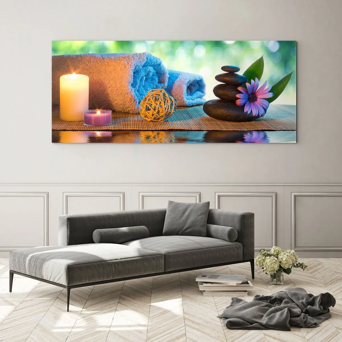 Quadro em vidro - Tempo para o corpo - 100x40 cm