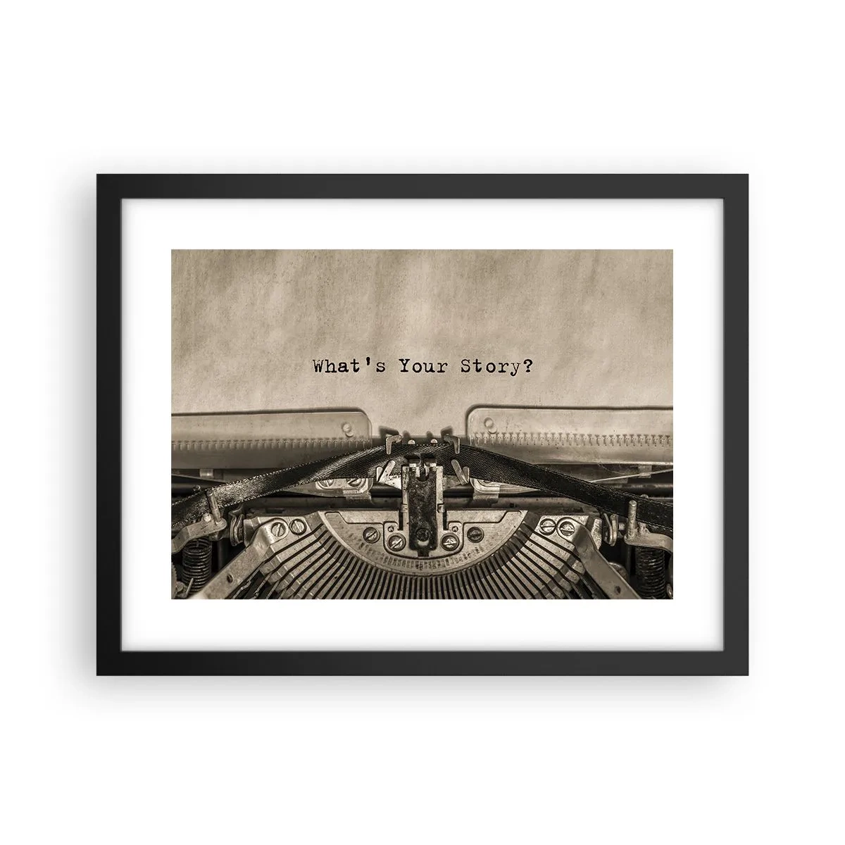 Pôster com moldura preta - Conta-me - 40x30 cm