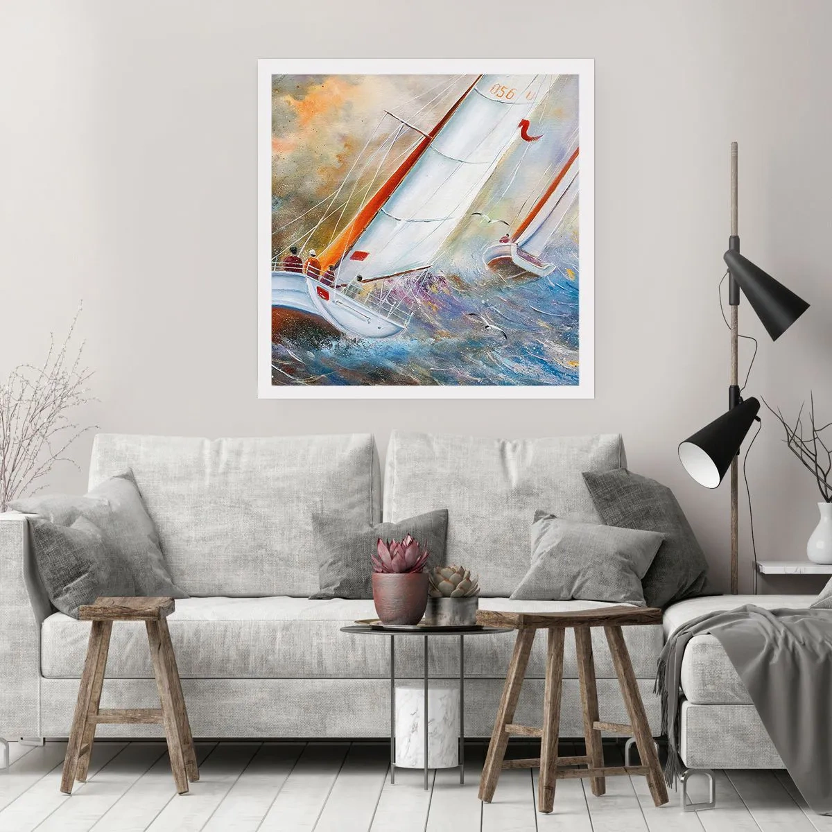 Pôster - Correr sobre as ondas - 50x50 cm