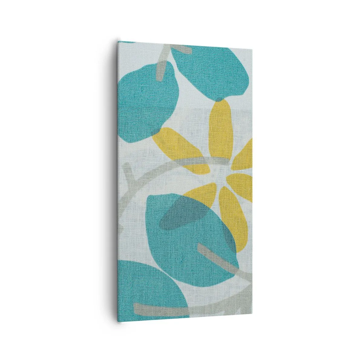 Quadro em tela - Entre as folhas azuis - 65x120 cm