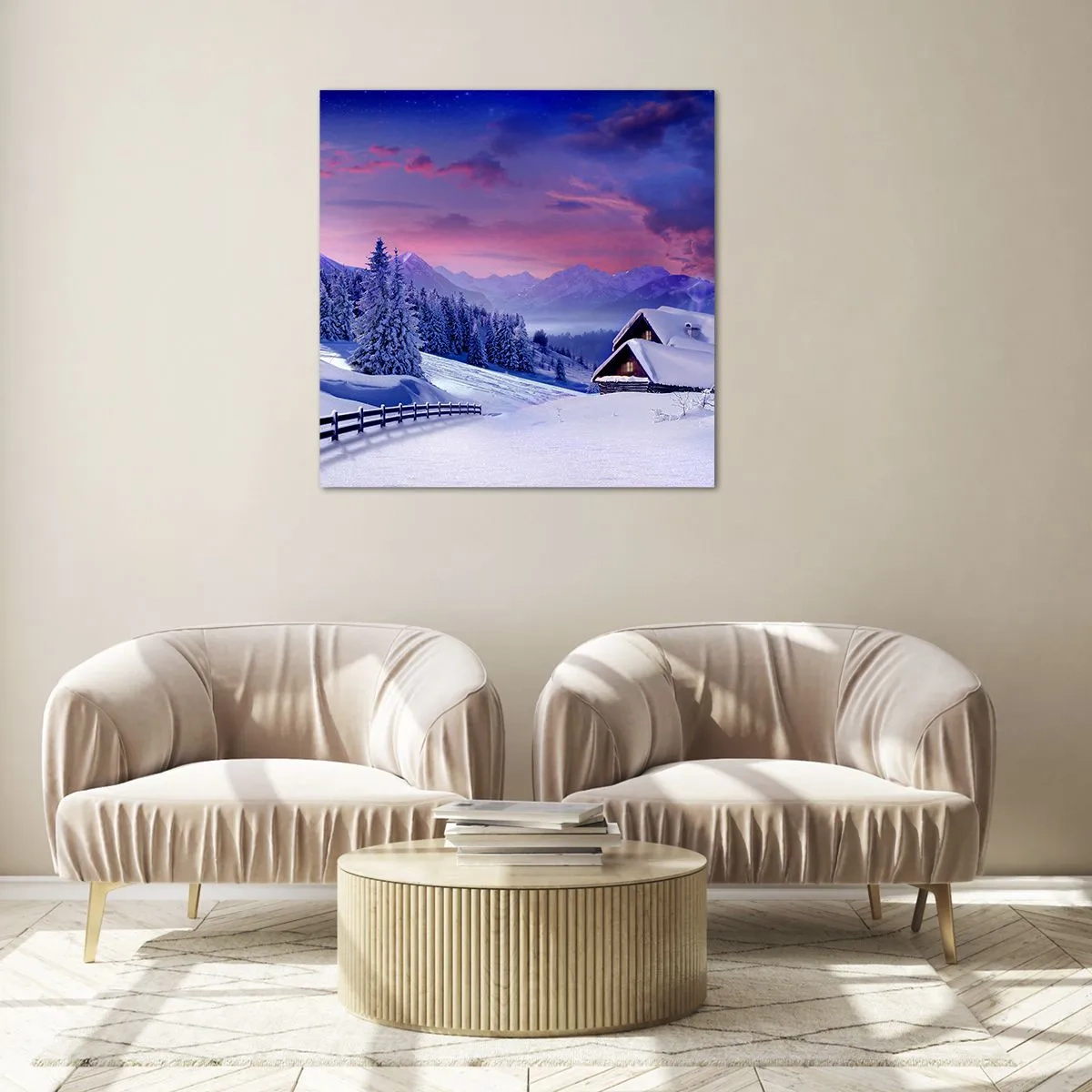 Quadro em vidro - Noite silenciosa - 40x40 cm