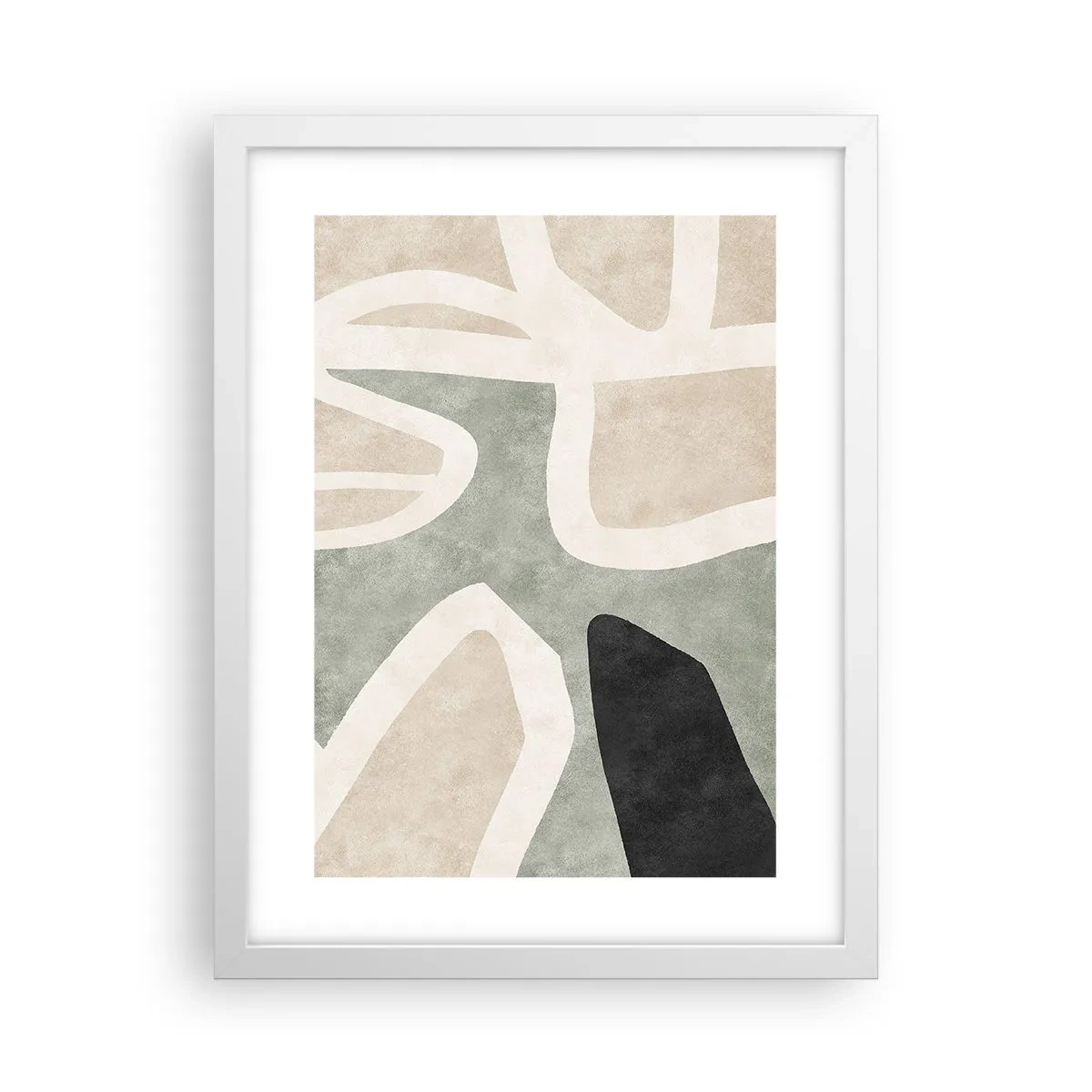 Pôster em moldura branca - Composição com motivo preto - 30x40 cm