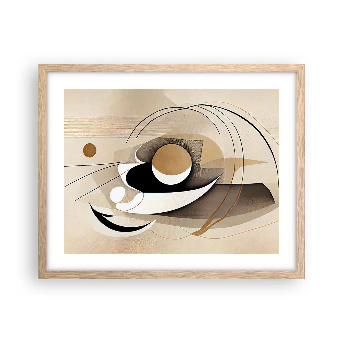 Pôster com moldura de carvalho claro - Composição: a essência da palavra - 50x40 cm
