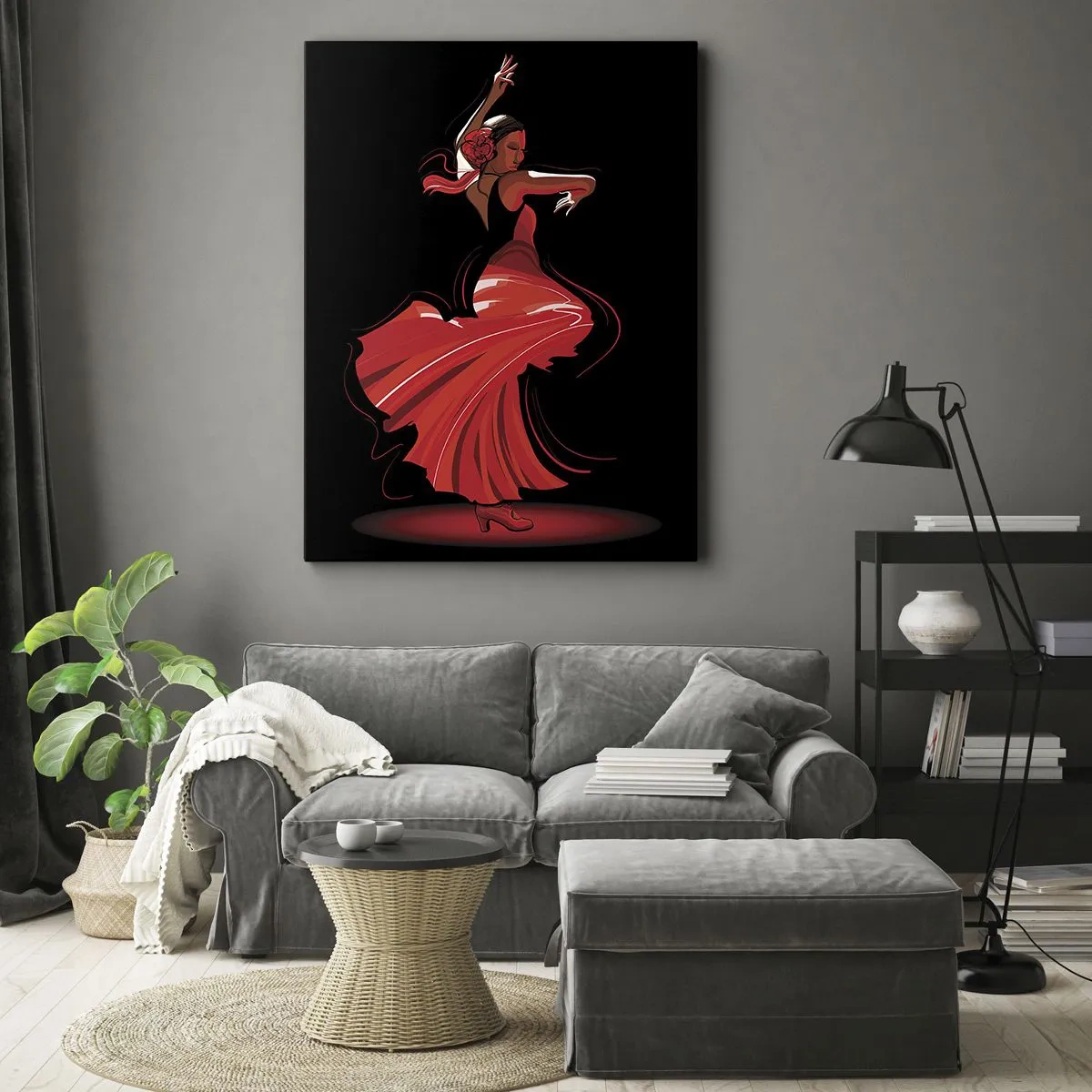 Quadro em tela - O espírito ardente do flamenco - 80x120 cm