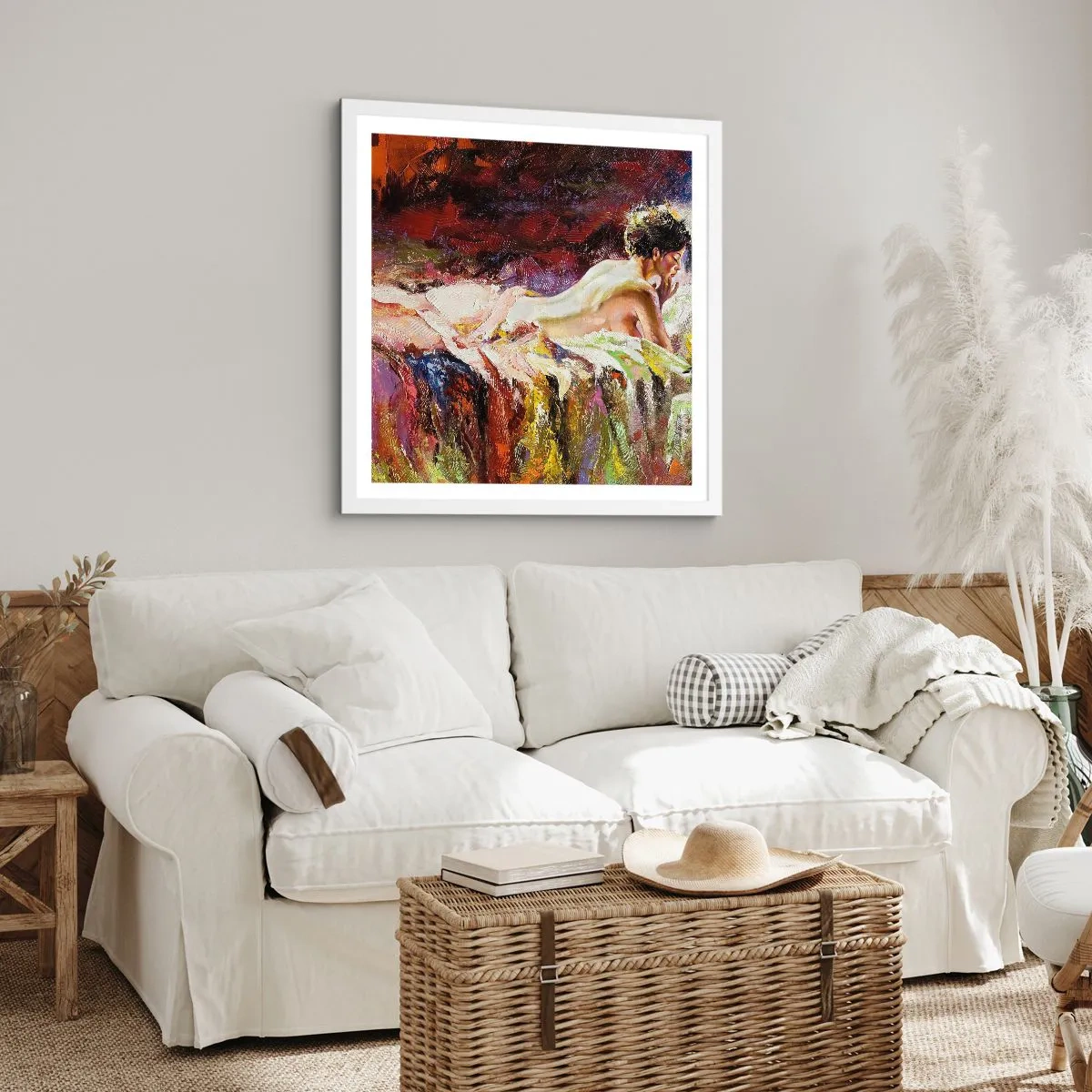 Pôster em moldura branca - Vênus pensativa - 60x60 cm