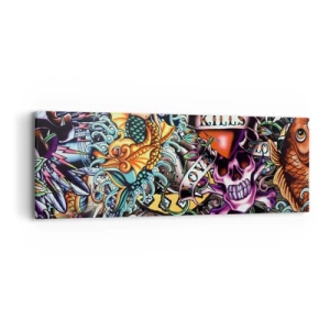 Quadro em tela - O sonho do tatuador - 90x30 cm