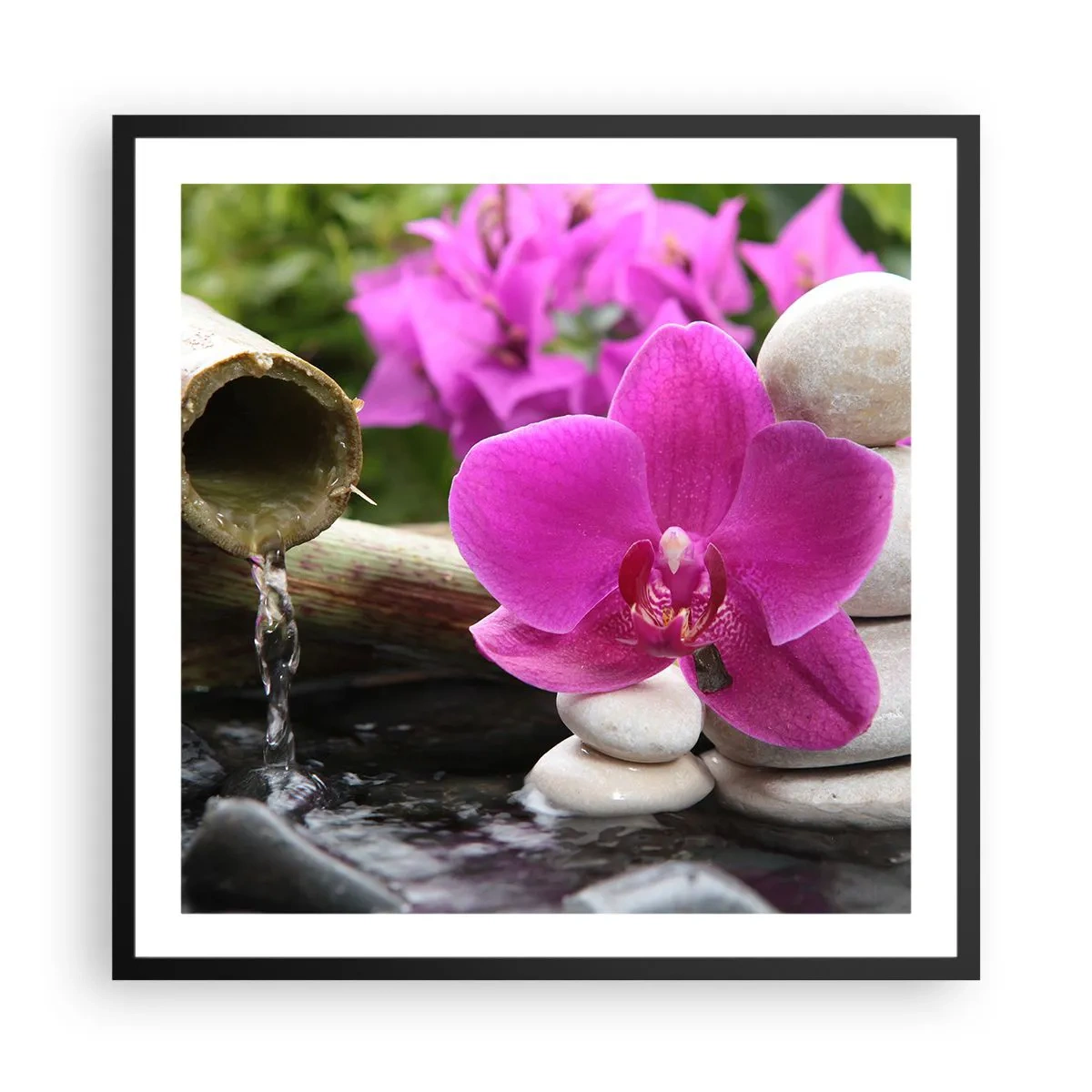 Pôster com moldura preta - Descanso imediato - 60x60 cm