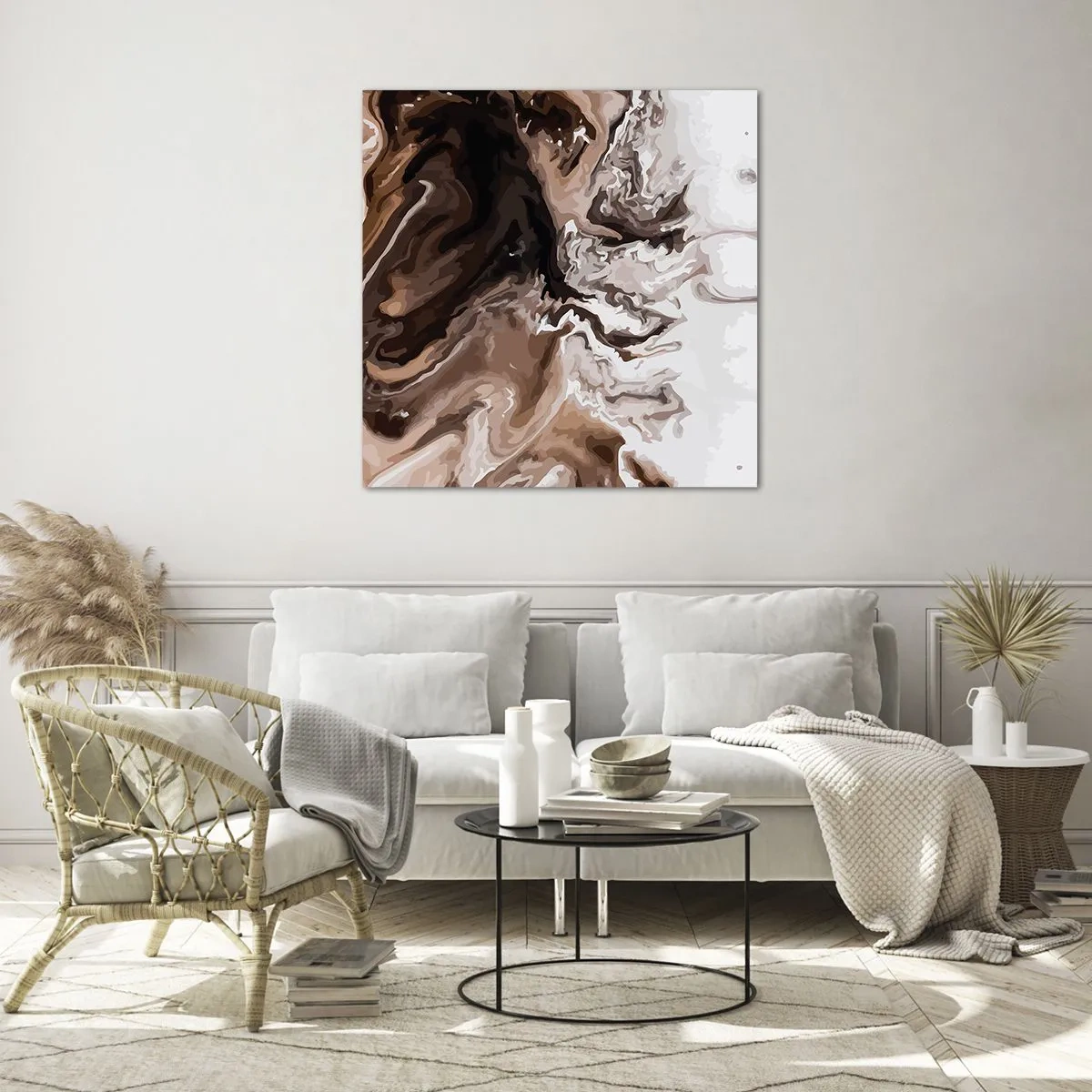 Quadro em vidro - Contraste de cores - 70x70 cm