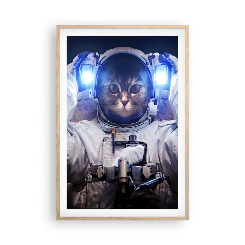Pôster com moldura de carvalho claro - Houston, temos um problema - 61x91 cm