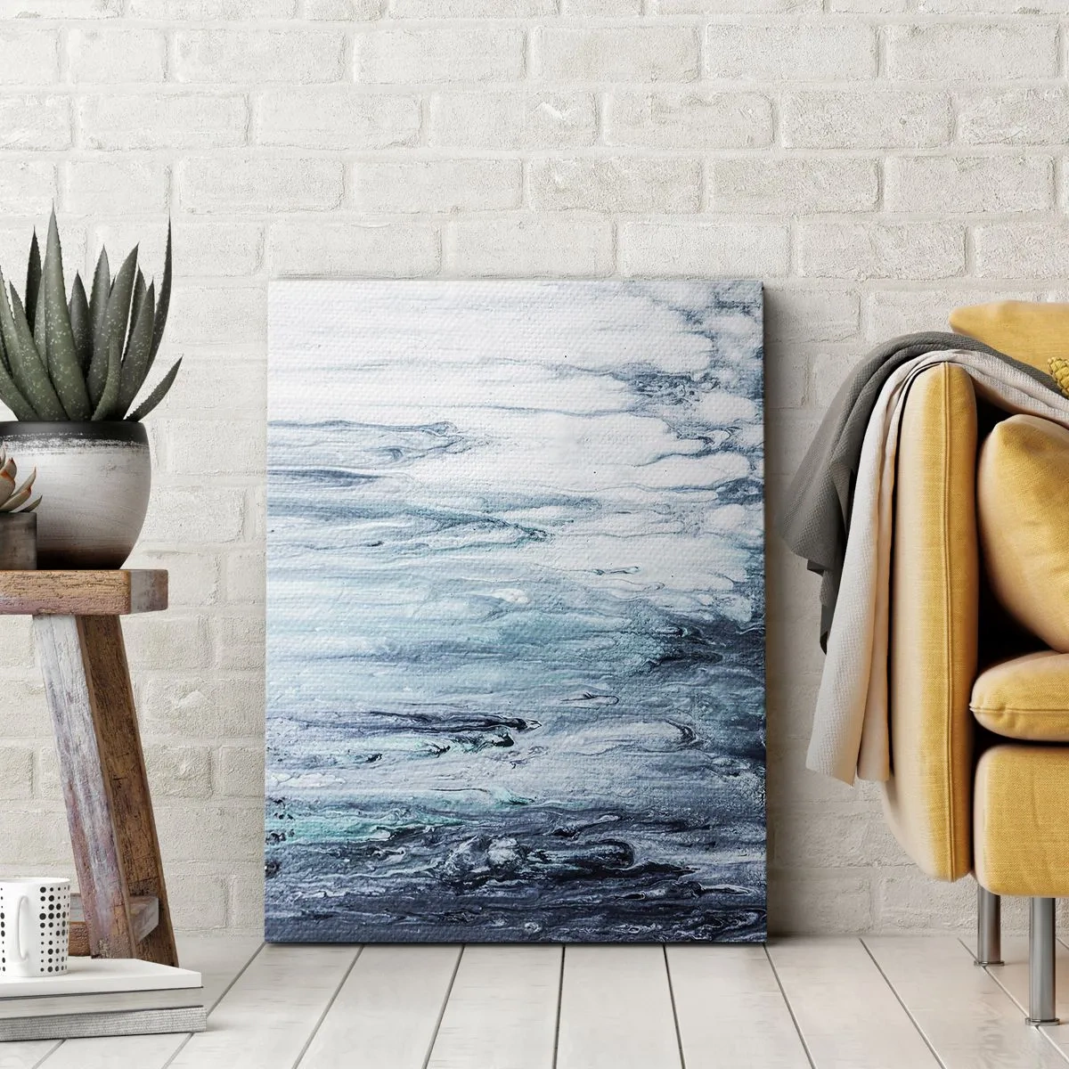 Quadro em tela - Estalactites em azul - 50x70 cm