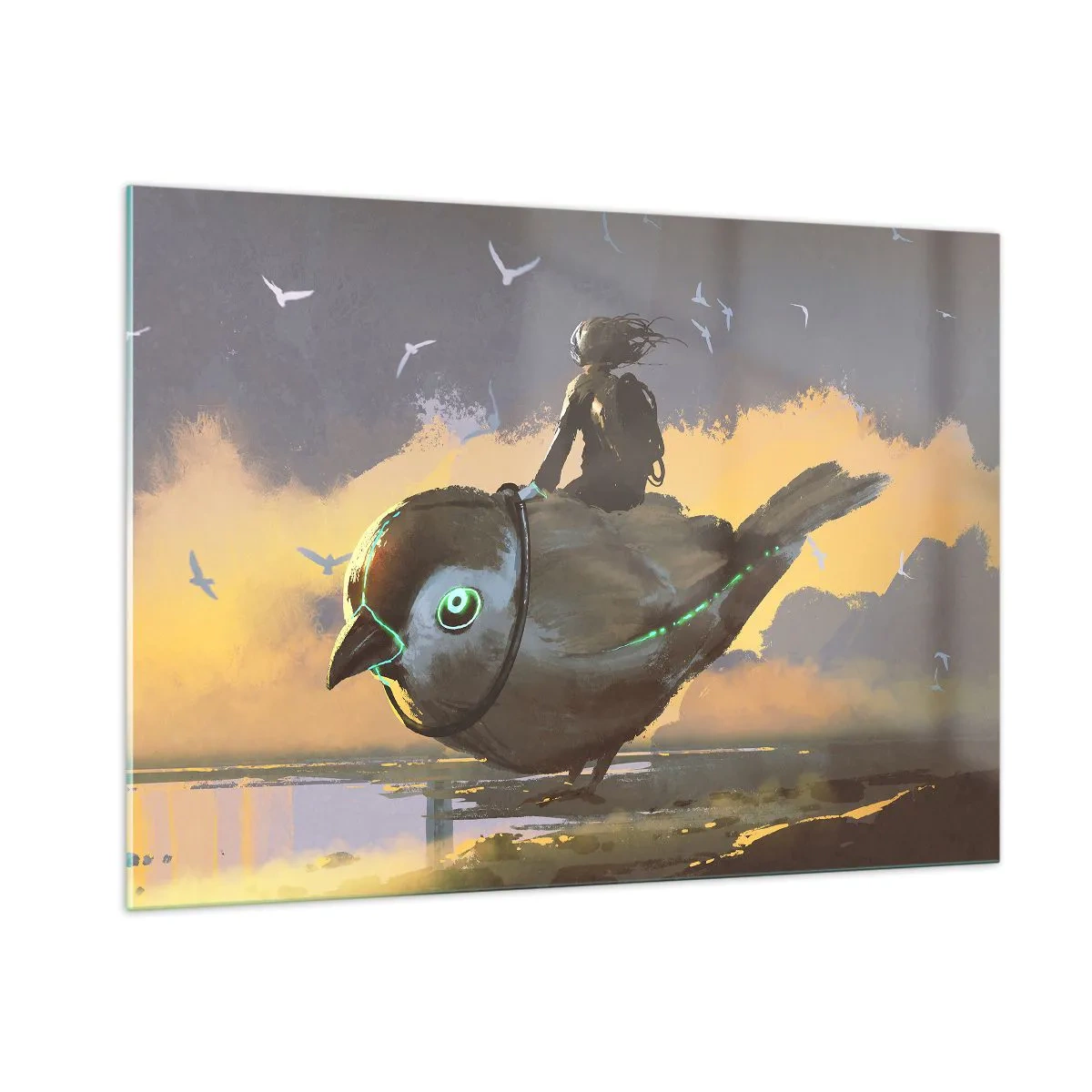 Quadro em vidro - Uma parada numa viagem fantástica - 100x70 cm