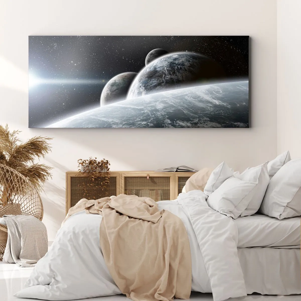 Quadro em tela - Música cósmica das esferas - 90x30 cm