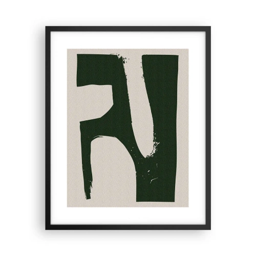 Pôster com moldura preta - Baías de branco - 40x50 cm