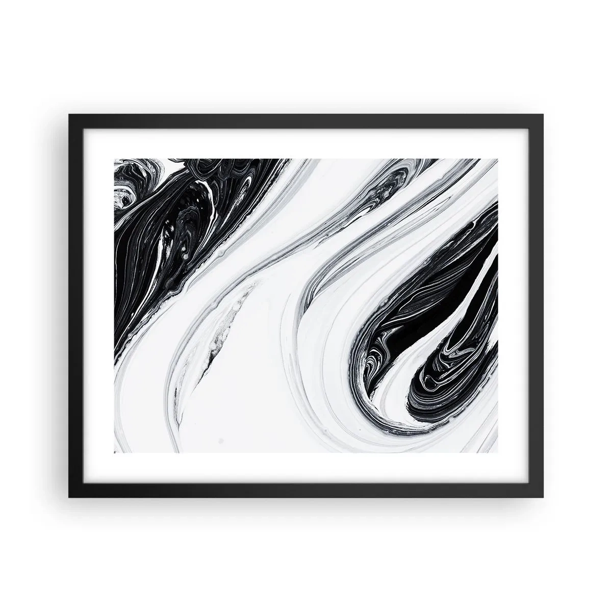 Pôster com moldura preta - Uma combinação de opostos - 50x40 cm