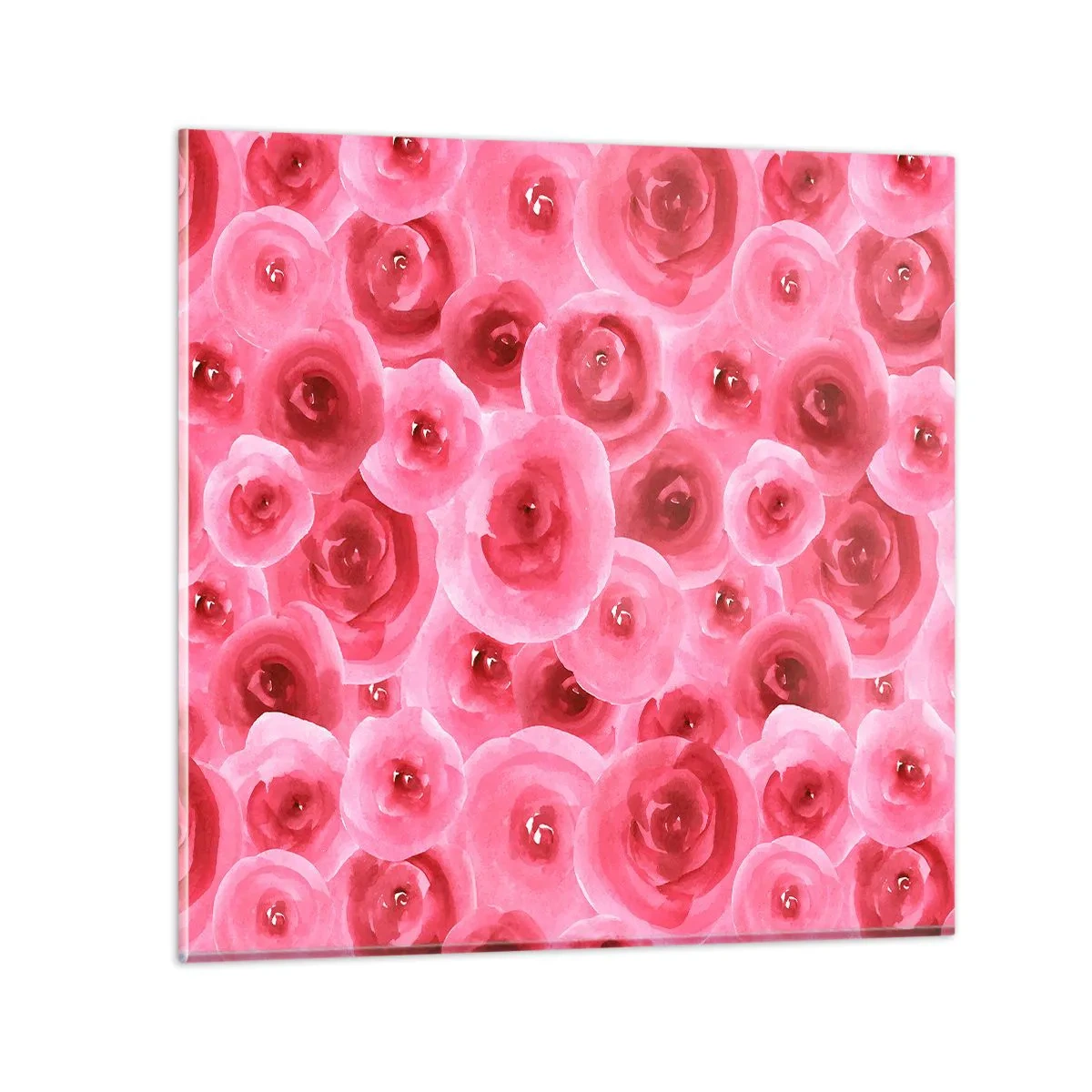Quadro em vidro - Rosas acima e abaixo - 40x40 cm