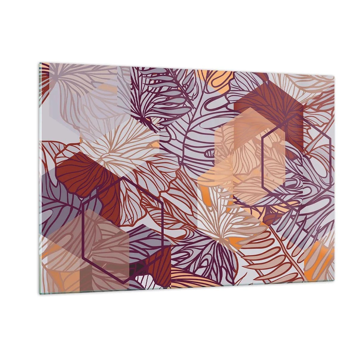 Quadro em vidro - A impossível relação entre a geometria e a natureza - 120x80 cm