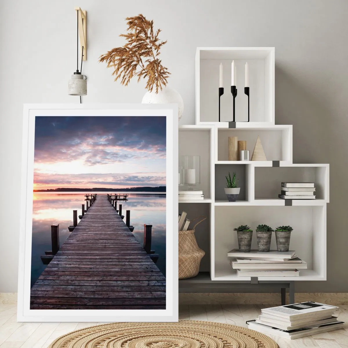 Pôster em moldura branca - A tranquila fronteira do dia e da noite - 50x70 cm
