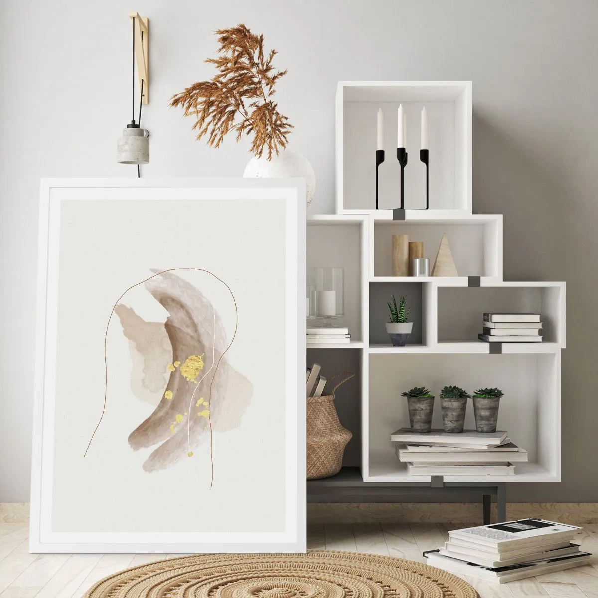 Pôster em moldura branca - Encontrado no espaço - 61x91 cm