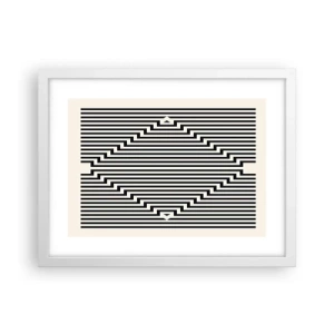 Pôster em moldura branca - Ilusão geométrica - 40x30 cm