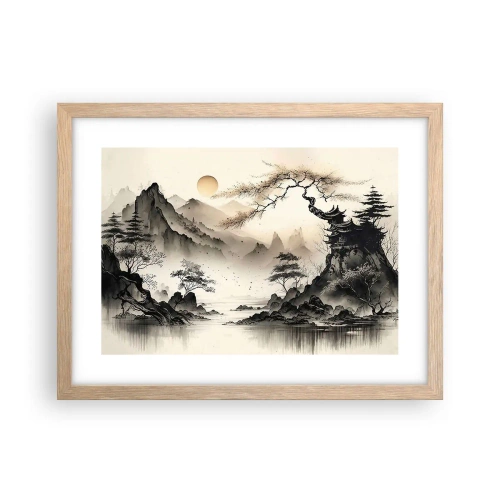 Pôster com moldura de carvalho claro - O charme único do Oriente - 40x30 cm