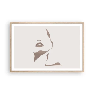 Pôster com moldura de carvalho claro - Feito de luz e sombra - 91x61 cm