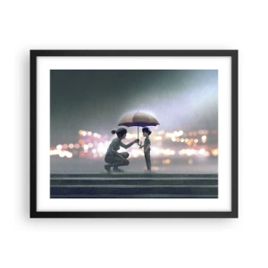 Pôster com moldura preta - Está tudo bem agora - 50x40 cm