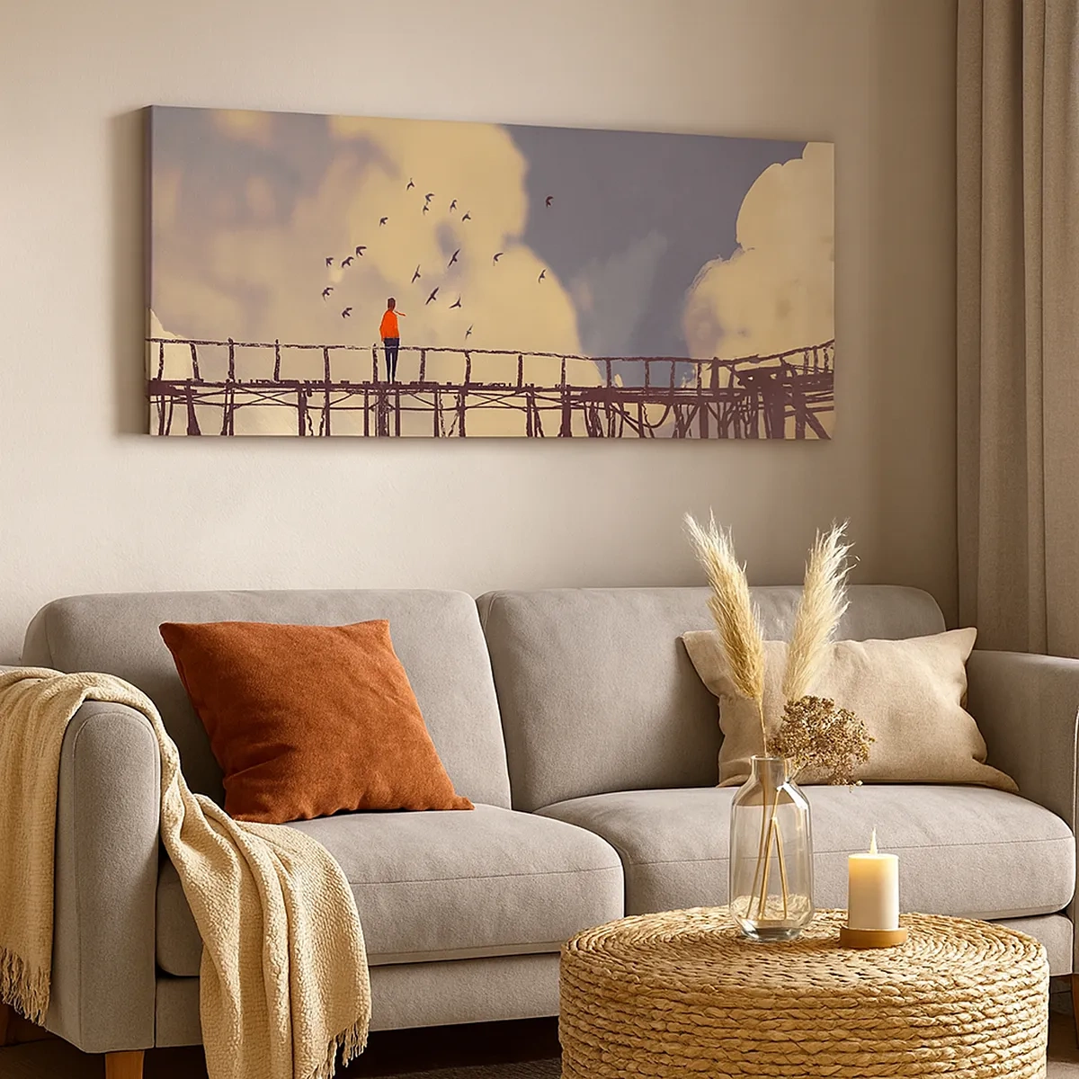 Quadro em tela - Saudade azul - 30x30 cm